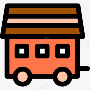 移动房屋建筑物线性彩色房屋类型图标图标