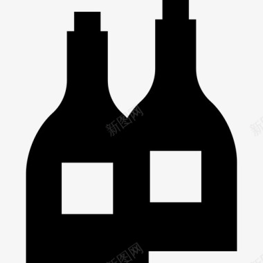 酒瓶酒庄收藏装满图标图标