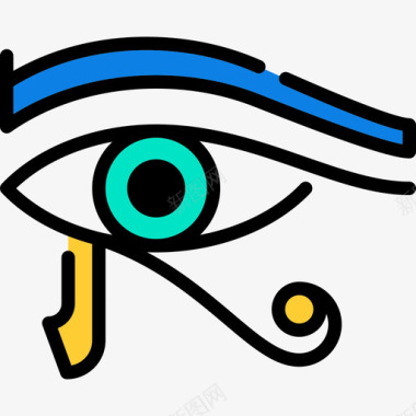 性图标拉眼线性古埃及元素线性颜色图标图标