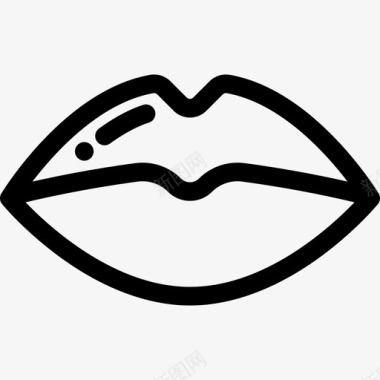 女性嘴唇医学人体轮廓图标图标