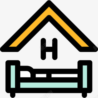 酒店标志标志线性假日元素图标图标