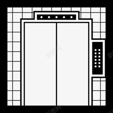 电梯罩保护施工电梯图标图标