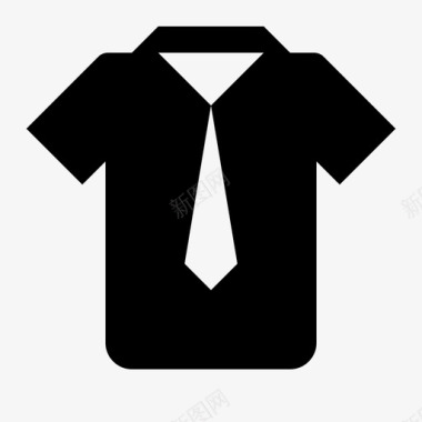 衬衫配领带服装正装图标图标