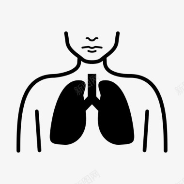 肺身体医院图标图标