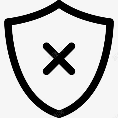 公共标识安全屏蔽计算机安全线性图标图标