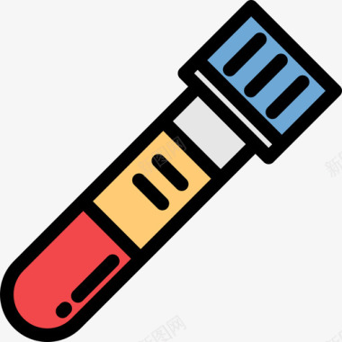 化学研究试管试管医疗元素颜色2线性颜色图标图标