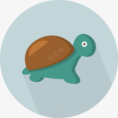 乌龟生日卡乌龟动物9扁平图标图标
