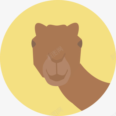 圆形UI骆驼自然2圆形扁平图标图标