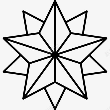 星星形状复古纹身图标图标