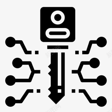 黑色安全座椅数字密钥访问安全图标图标