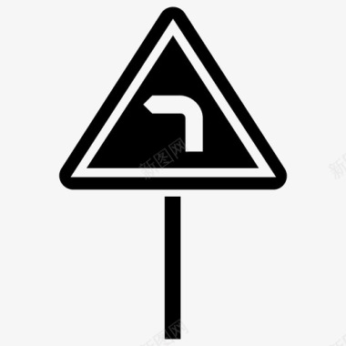 红绿灯路口左转方向标志行车标志图标图标