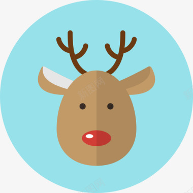 驯鹿彩色圣诞系列填充图标图标