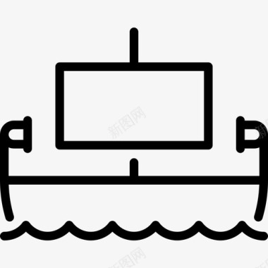 埃及方尖碑埃及船埃及线工艺线性图标图标