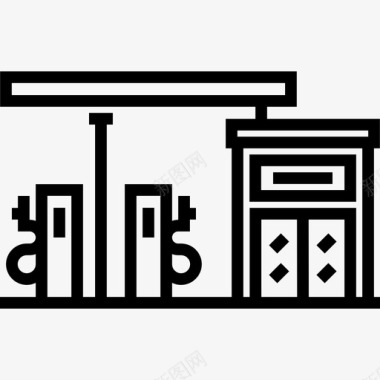 城市人家加油站城市5线性图标图标