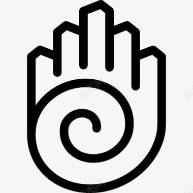 治愈之手形状美国部落的象征图标图标