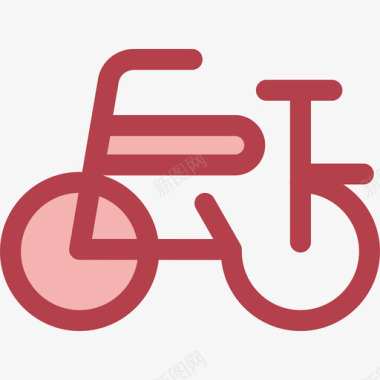 自行车交通8红色图标图标