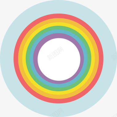 彩虹色块彩虹14号天气圆形平坦图标图标