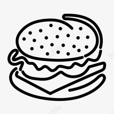 汉堡芝士汉堡厨师图标图标