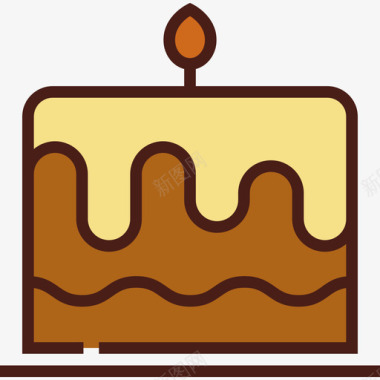 生日蛋糕食物6线性颜色图标图标