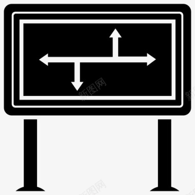 机动车道道路方向驾驶说明公路标志牌图标图标