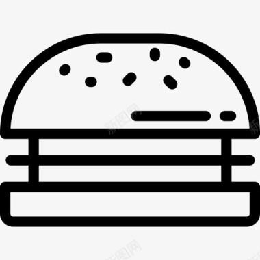 汉堡食品和餐厅直系图标图标