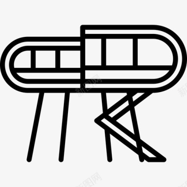 未来的房子建筑群线性图标图标