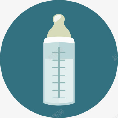 奶瓶宝宝怀孕圆形扁平图标图标