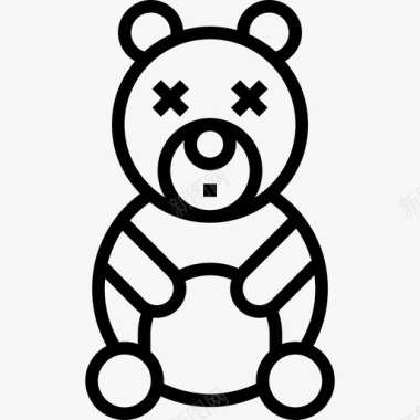 熊婴儿和玩具5线性图标图标