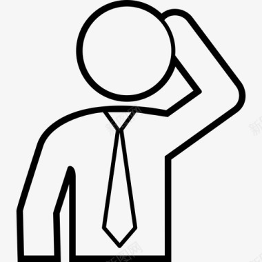 怀疑怀疑苦恼商人图标图标