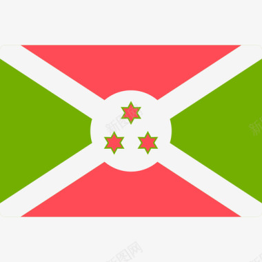 布隆迪国际旗帜长方形图标图标