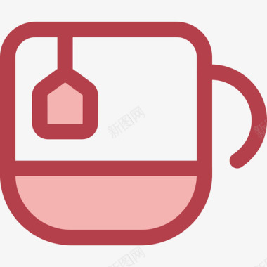 茶杯商务和办公室2红色图标图标