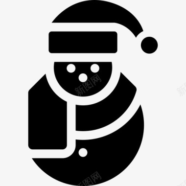 喜庆背景雪人圣诞喜庆实心填充图标图标