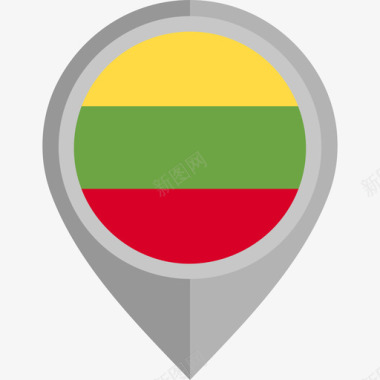 圆形UI立陶宛国旗圆形图标图标