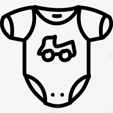连体衣婴儿套装直线型图标图标