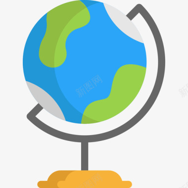 地球仪学校元素5平面图标图标