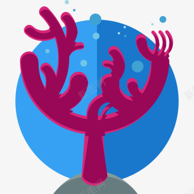 运动会徽珊瑚水上运动平坦图标图标