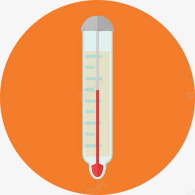 温度计医用6圆形扁平图标图标