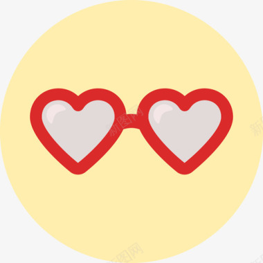 眼镜情人节圆扁的图标图标