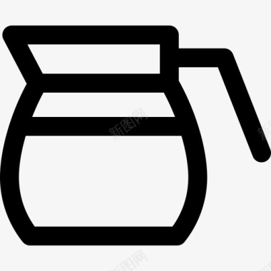 咖啡壶酒吧玻璃杯和瓶子直线型图标图标