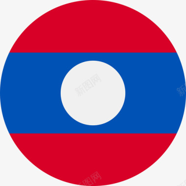 圆形轮廓老挝国旗圆形图标图标