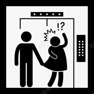 电梯里的猥亵者寻衅滋事变态图标图标