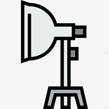 树型灯灯相机和附件4线颜色图标图标
