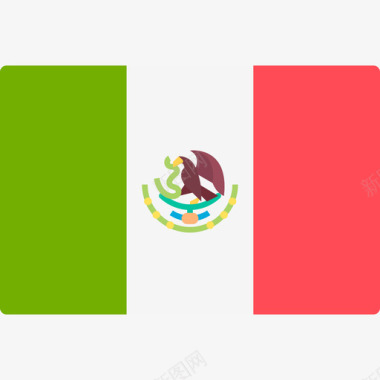 墨西哥国际国旗长方形图标图标