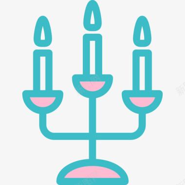 蜡烛线性婚礼元素图标图标