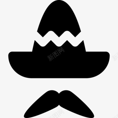 墨西哥帽时尚纯正的墨西哥元素图标图标