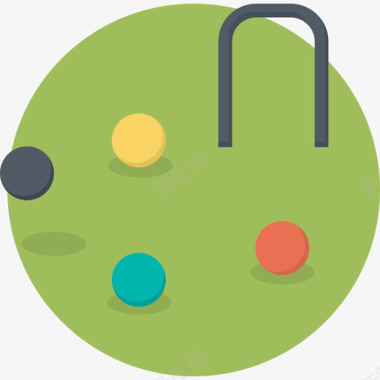 槌球运动彩色运动元素图标图标