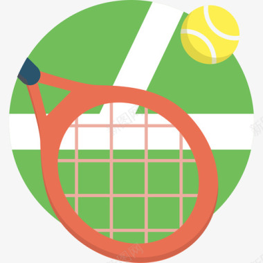网球运动彩色运动元素图标图标