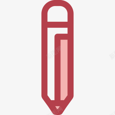铅笔商务和办公2红色图标图标