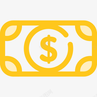金钱商务和办公室3黄色图标图标