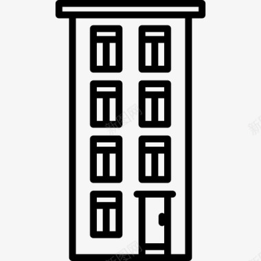 公寓建筑群线性图标图标
